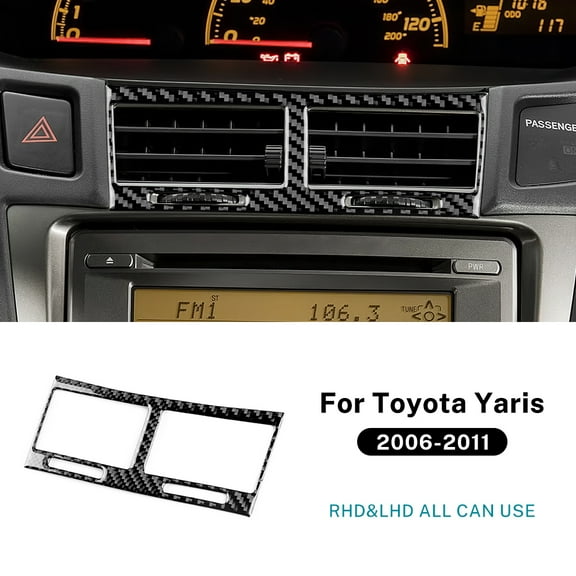 Real Soft Carbon Fiber Sticker For Toyota Yaris 2006 2007 2008 2009 2010 2011 LHD RHD Car Central Control Air Outlet Accessories.