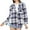 Purple, variant on APEXFWDT Women's Plaid Hooded Shirt Jacket Button-Down Lightweight Long Sleeve Cardigan for Fall Outdoor Walks & Casual Gatherings,S,Pink