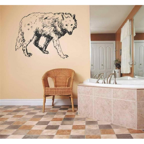 Vinyl Wall Quote Decals for Home - Wolf Wolves Wilderness Wild Animal Stylish Wall Sticker for Easy Home Decoration - Size: 32 In x 41 In