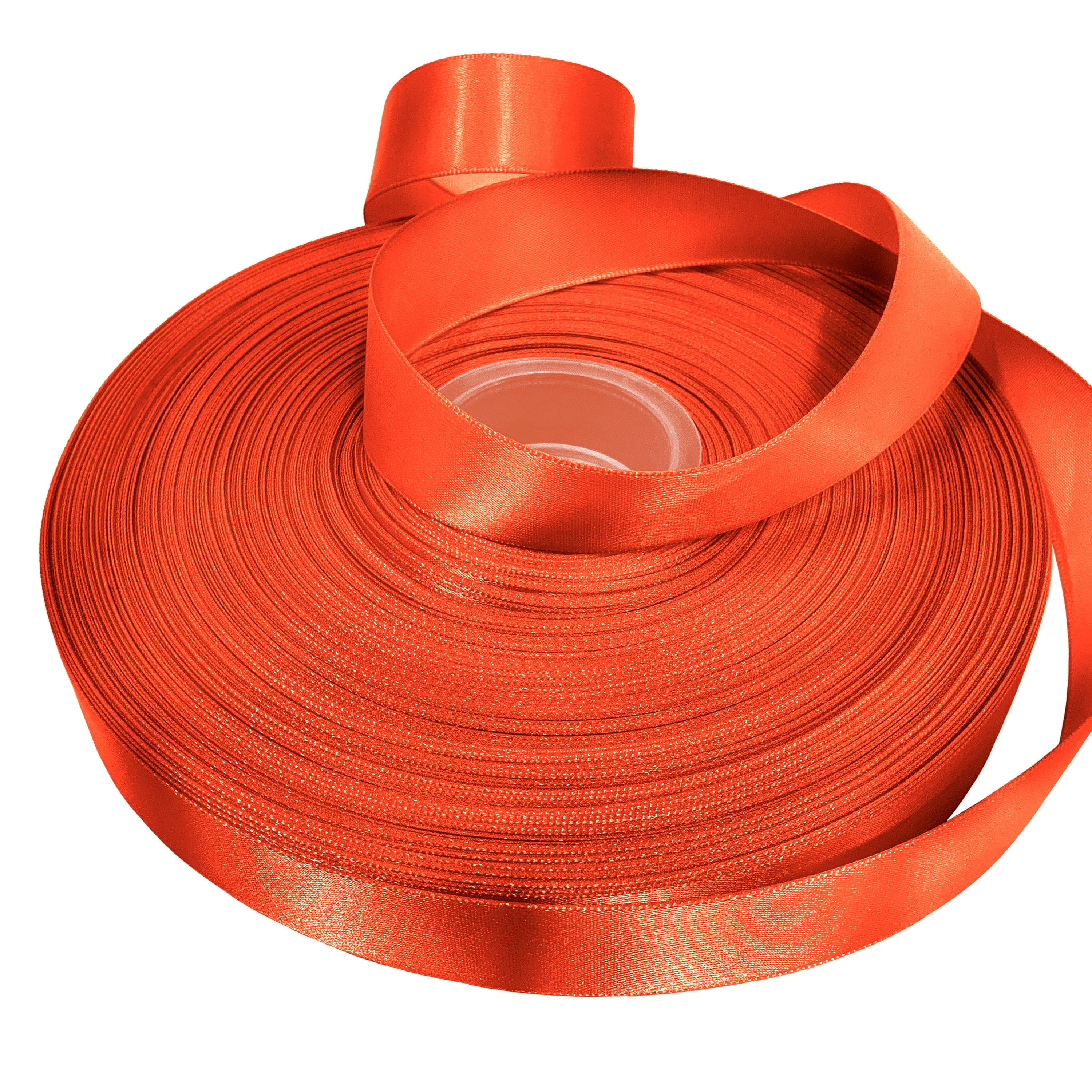 Orange Double Faced Satin Ribbon for Crafts, 7/8" x 100 Yards by Gwen Studios