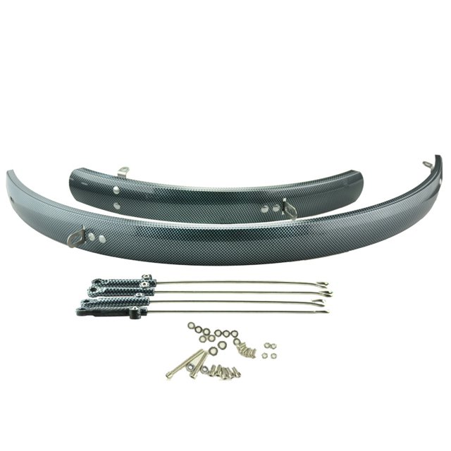 Naiovety 2 unids/set atractivo estético guardabarros Retro aspecto Vintage para bicicletas plegables material duradero hecho a mano Ciclismo freno en V 20 en carbono