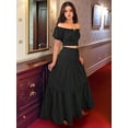 thumbnail image 4 of Jaimenalin Women'S 2 Piece Outfits, Floral Top Skirt Set for Spring Easter, Summer Vacation Beach Dress Black L, 4 of 8
