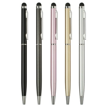 onn. 2-in-1 Stylus with Built-In Ballpoint Pen, 5 Pack