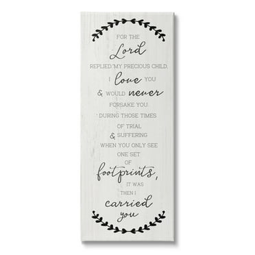 Stupell Industries It Was Then I Carried You Proverbs Spiritual, 10 x 24, Design by CAD Designs