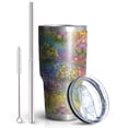 thumbnail image 2 of 30oz Pioneer Flower Floral Print Pattern Tumbler, Double Wall Vacuum Insulated Cup, BPA-Free Leak Proof Lid & Reusable Straws, Hot 12h, Cold 34h, 2 of 6