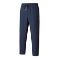 thumbnail image 2 of AHTJRT Mens Lightweight Cotton Sweatpants Casual Jogger Style High Waist Tapered Pants with Pockets Dark Blue S, 2 of 6