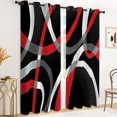 thumbnail image 2 of Tchckioa Red Abstract Line Blackout Curtains for Bedroom,Privacy Protection Grommet Window Drapes,52x96,2 Panels, 2 of 6