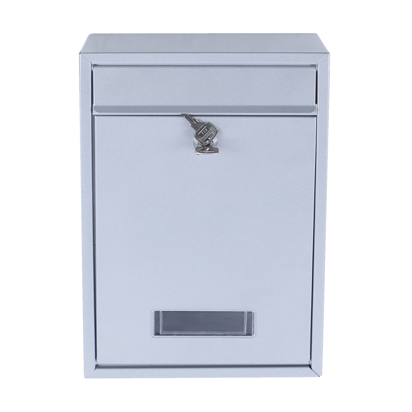 Wall-Mount Mailbox with Keys, Locking Drop Box with Clear Window, Indoor and Outdoor