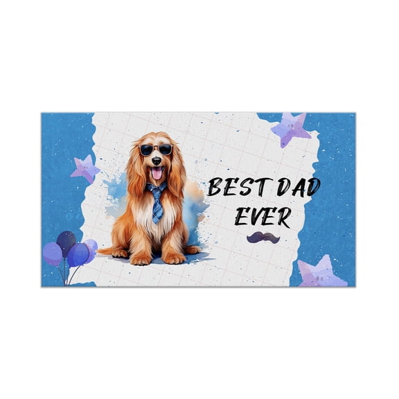 Happy Father's Day Best Afghan Hound Cool Dad Ever Doormat Dog Lover Indoor Outdoor Welcome Mat - 12007