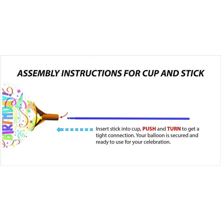 STICK BALLOON HBD STARS & CANDLES 