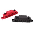 thumbnail image 4 of 2pcs Noir Rouge 4 Goujon Distribution de Puissance Bloc Barre de Bus Marine avec Couvercle pour Voiture RV Yacht 5/16in Goujon, 4 of 14