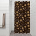 thumbnail image 2 of Brown Sun Moon Cloud Pattern Shower Curtain 36"x72" ,Bathroom Decorative Shower Curtains Set with 12 Hooks,Modern Waterproof Washable Shower Curtain, 2 of 6
