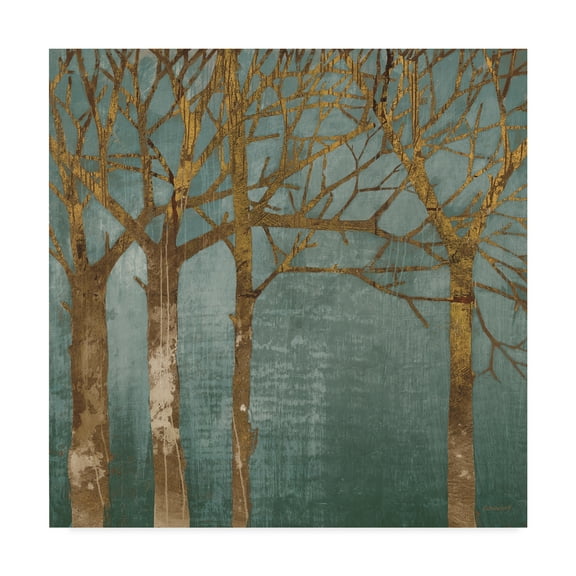 Trademark Fine Art 'Golden Day Turquoise' Canvas Art by Kathrine Lovell