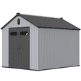 thumbnail image 7 of 8X10FT Outdoor Storage Shed, Resin Plastic Outside Tools House with Rainproof and Waterproof Roof, Big Spire Tool Storage for Backyard Garden Patio Lawn, Grey, 7 of 7