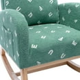 thumbnail image 3 of Newboti 26.8"W Modern Rocking Chair for Nursery, Mid Century Accent Rocker Armchair w/Side Pocket, Upholstered High Back Wooden Rocking Chair for Living Room Baby Kids Room Bedroom, Green Boucle 89043, 3 of 16