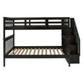 thumbnail image 5 of DEALTOPS Full-Over-Full Bunk Bed with Storage and Stairway for Bedroom, Dorm, Wood Bunk Bed, Espresso, 5 of 9