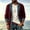 Wine, variant on KeShDi Denim Jacket for Men Knit Patchwork Jean Coat with Pockets One Button Color Block Casual Trucker Jacket Gray M