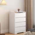 thumbnail image 4 of 4-Drawer Dresser, Chest of Drawers Without Handle, 100% Waterproof White Dresser with Sturdy Frame for Bedroom/Living Room/Entryway/Hallway/Office, 4 of 9