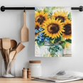 thumbnail image 2 of Sunflower Kitchen Towel Dish Cloths Set of 3, Microfiber Soft Kitchen Hand Towels, Retro Country Garden Floral Blue Wildflower Absorbent Quick Drying Dishcloths 18 x 28 Inches, 2 of 8