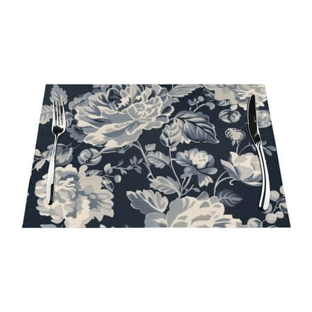 

Floral painting in watercolor Table mat can be wiped dinner mat set felt can be wiped heat-resistant waterproof and non slip dinner mat rectangular thick mat