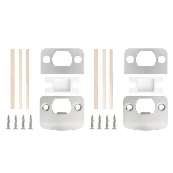 Upgrades Door Latches Restores set Stainless Steel Strikes Plate with Space Shims Simple Installation for Secure Locking
