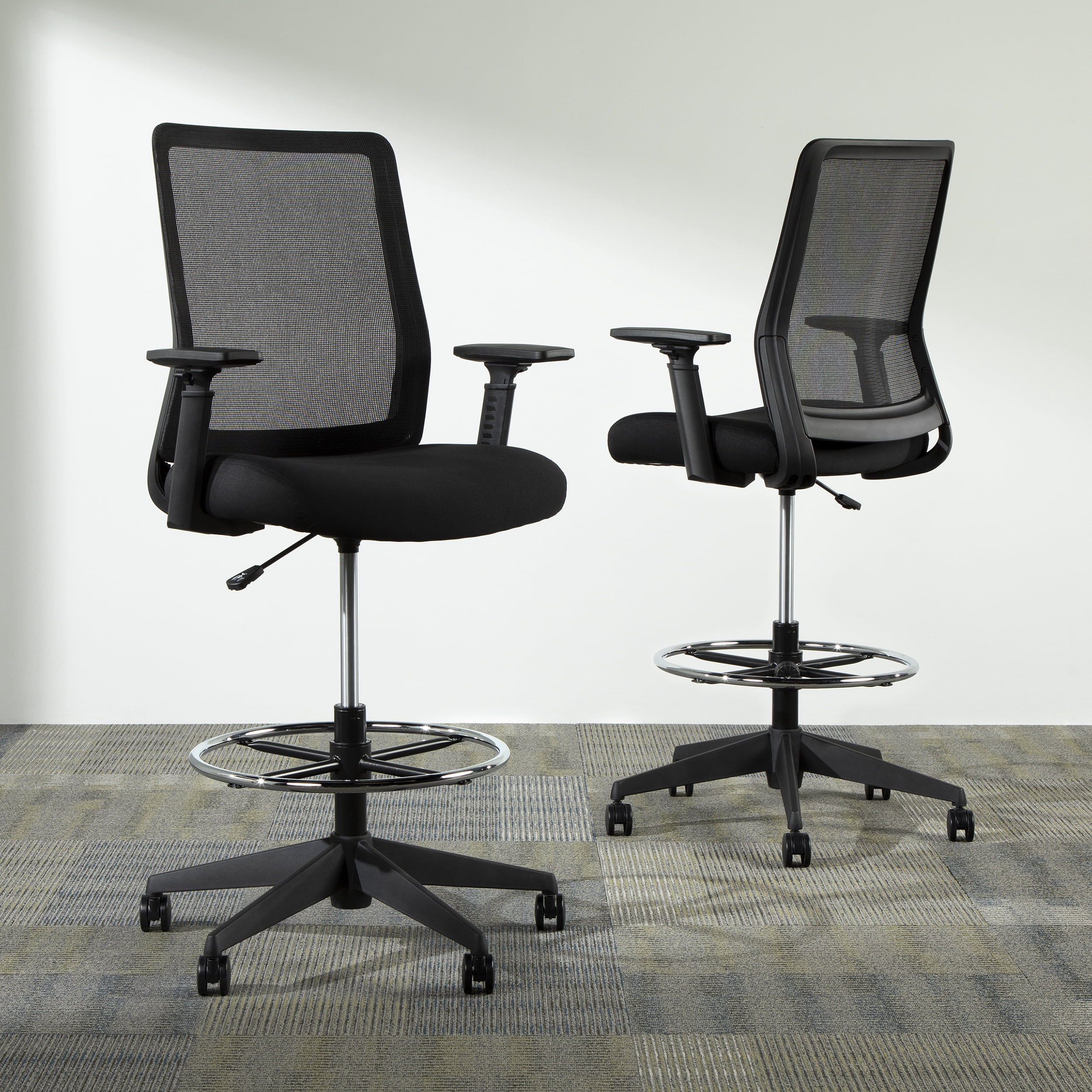 HON Basyx Biometryx Commercial-Grade Mesh Back Stool, Office Chair, in Black (BSX157VA10T)