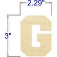 thumbnail image 2 of Pack of 1, 3 Inch x 1/8" Baltic Birch Plywood G Collegiate Font Wood Letters for Wood Craft Project, Children or Adult Art Work, Home Décor and DIY Fun, Made in USA, 2 of 2