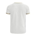 thumbnail image 5 of FINALGANG Mens Contrast Trim Short Sleeve TShirt Crew Neck Slim Fit Casual Tee For Summer Beach Daily Streetwear White XXL, 5 of 5