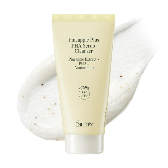 Limpiador exfoliante Spring Event Farm Rx Pineapple Plus PHA (6.7 onzas líquidas) - Lavado facial suavemente exfoliante para una piel suave y brillante. Cuidado de la piel coreano. PHA Niacinamida Pan
