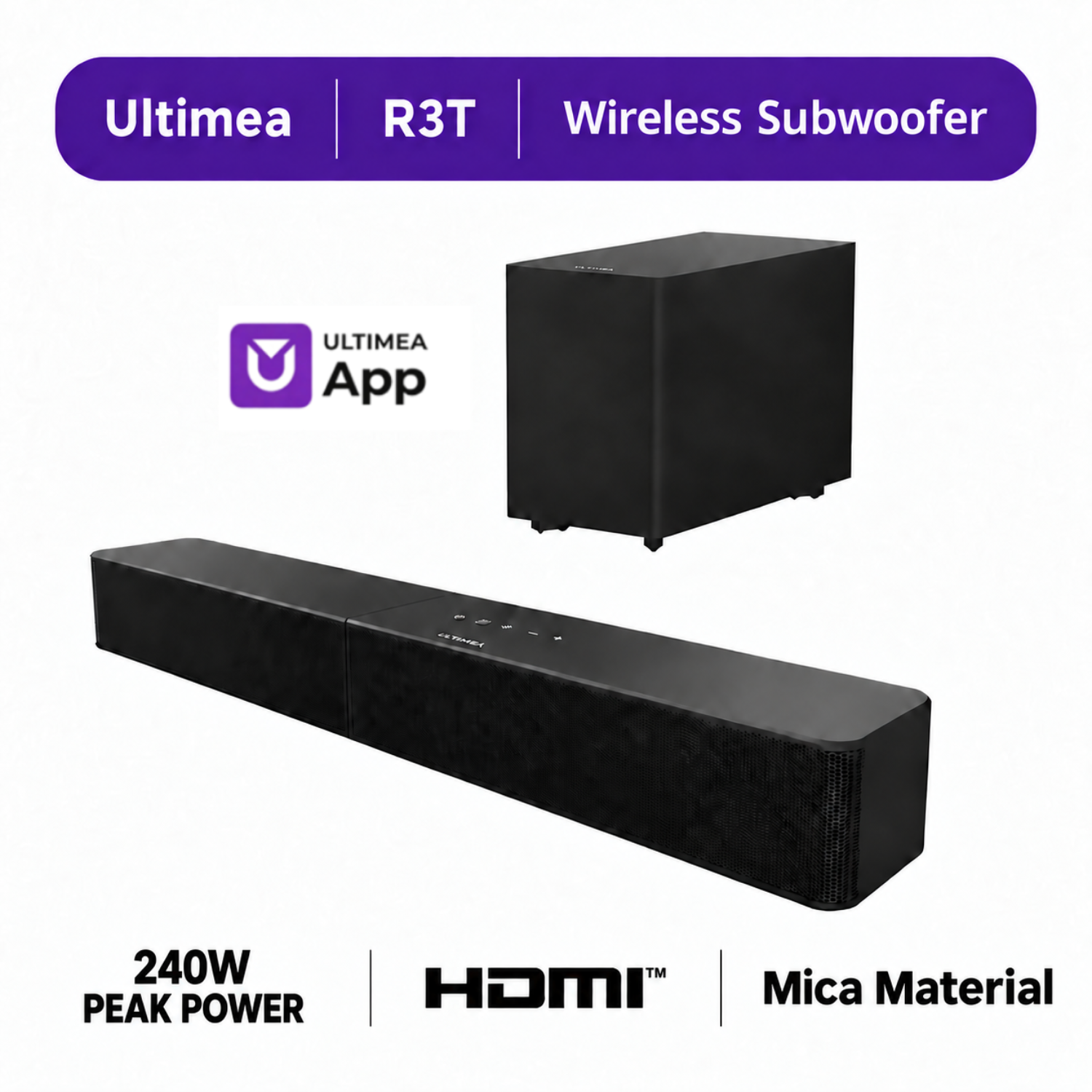 Ultimea Poseidon R3T Soundbar with Wireless Subwoofer, 240W photo 1