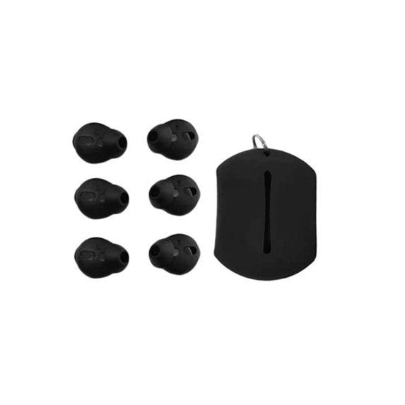 Comfort Dustproof Anti Lost Soft Silicone Earbuds Cover Protective Caps Earplug Protector Earphone Replacement BLACK