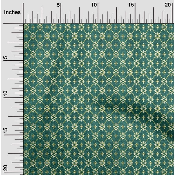 oneOone Cotton Flex Fabric Check Kasuri Print Fabric By The Yard 40 Inch Wide