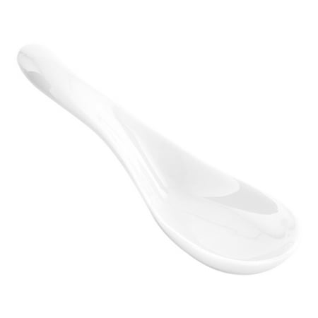 Wave White Porcelain Wave Spoon - 5" x 1 3/4" x 1" - 10 count box