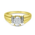 thumbnail image 6 of 14k Yellow Gold Oval White Topaz And Diamond Ring, 6 of 6