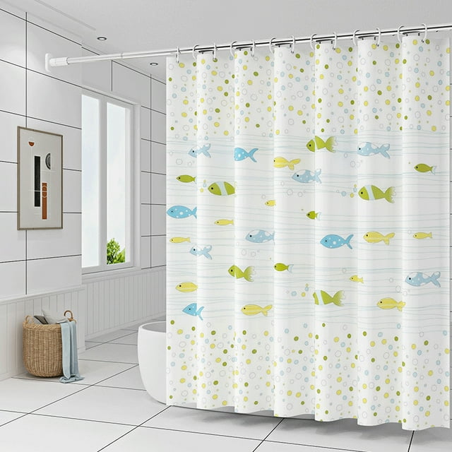 Bathroom curtain shower curtain bubble fish single curtain without rod width 180*height 180