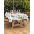 thumbnail image 3 of Outdoor Tablecloths with Umbrella Hole & Zipper, Green Eucalyptus Leaves Tablecloth Rectangle 60x84 Inch, Birds Flowers Spring Watercolor Floral Waterproof Table Cloth, Patio/Pool Table Covers, 3 of 8