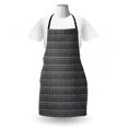thumbnail image 3 of Muted Colors Apron, Abstract Geometric Repetition with Mosaic Little Triangles Pattern, Unisex Kitchen Bib with Adjustable Neck for Cooking Gardening, Adult Size, Dimgray and Multicolor, by Ambesonne, 3 of 4