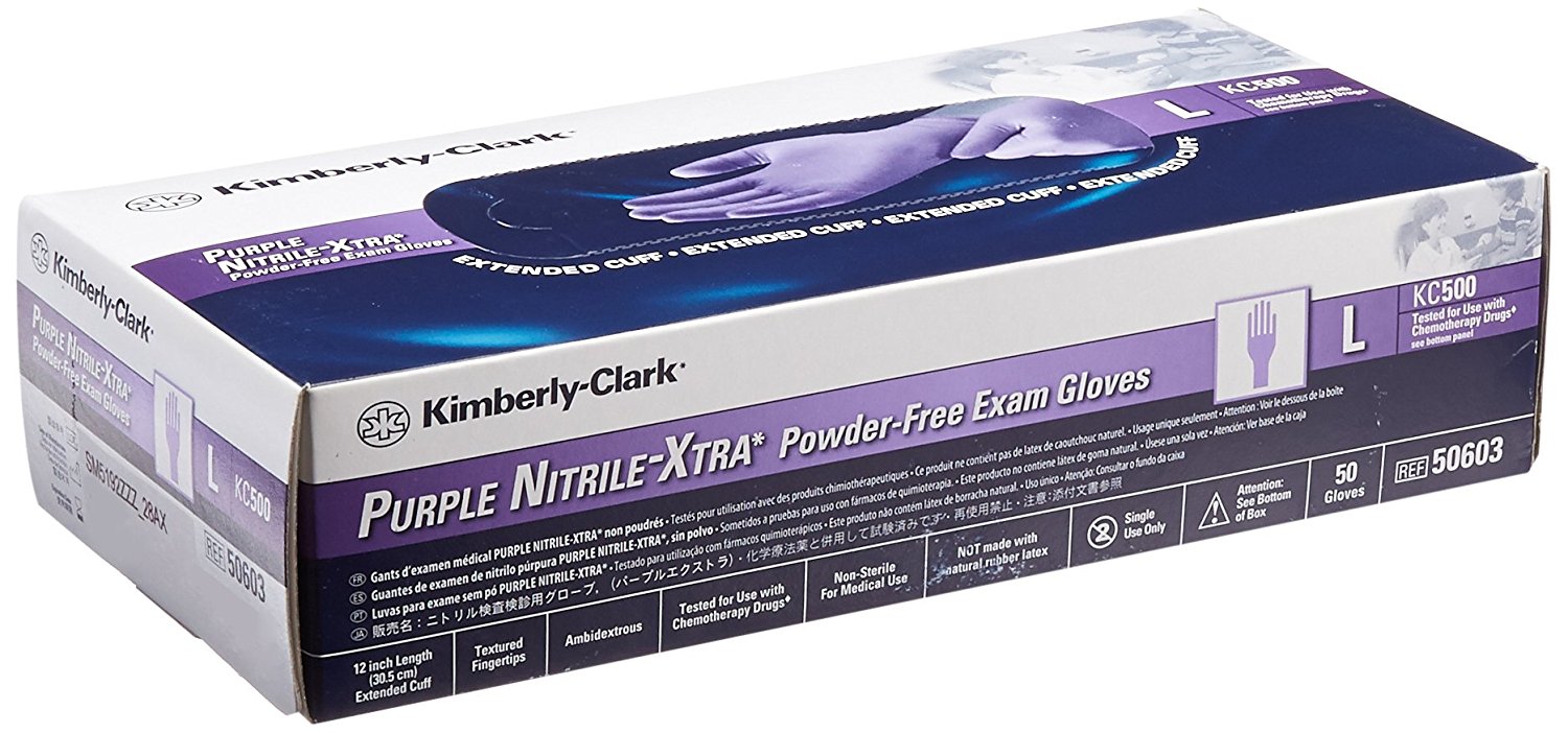 Kimberly Clark Safety 50603 Safeskin NitrileXtra Exam Gloves, 12