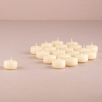 Ivory Floating Candles - Ivory Round Floating Candles