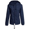 thumbnail image 1 of Chubasquero ligero con capucha para mujer, chaqueta impermeable para la lluvia activa al aire libre con sudaderas con capucha, chaqueta informal de manga larga ajustada con cremallera para mujer, 1 of 1