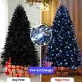 thumbnail image 5 of Resenkos 6ft Pre-Lit Black PE/PVC Tree - 1460 Tips, 350 Lights, Metal Stand, Foldable Base, Halloween/Home Decor, Black, 5 of 6