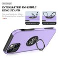 thumbnail image 6 of Allytech Hybrid Case for iPhone 15 Plus with 360° Rotatable Ring Kickstand, Soft TPU + Rugged PC, Screen Lens Protection Shockproof Anti-Fall Magnetic Car Mount Back Case - Purple, 6 of 7