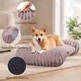 thumbnail image 4 of Exclusivo Mezcla Cuddler Couch Pet Bed with Sides for Medium Large Dogs, 36"x28" Ribbed Plush Corduroy Dog Bed with Non-Slip Bottom and Washable Cover, Brown, 4 of 6
