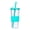 green, variant on 24Oz flat plastic cup, reusable oversized cup, without bisphenol A, with lid and straw.-green