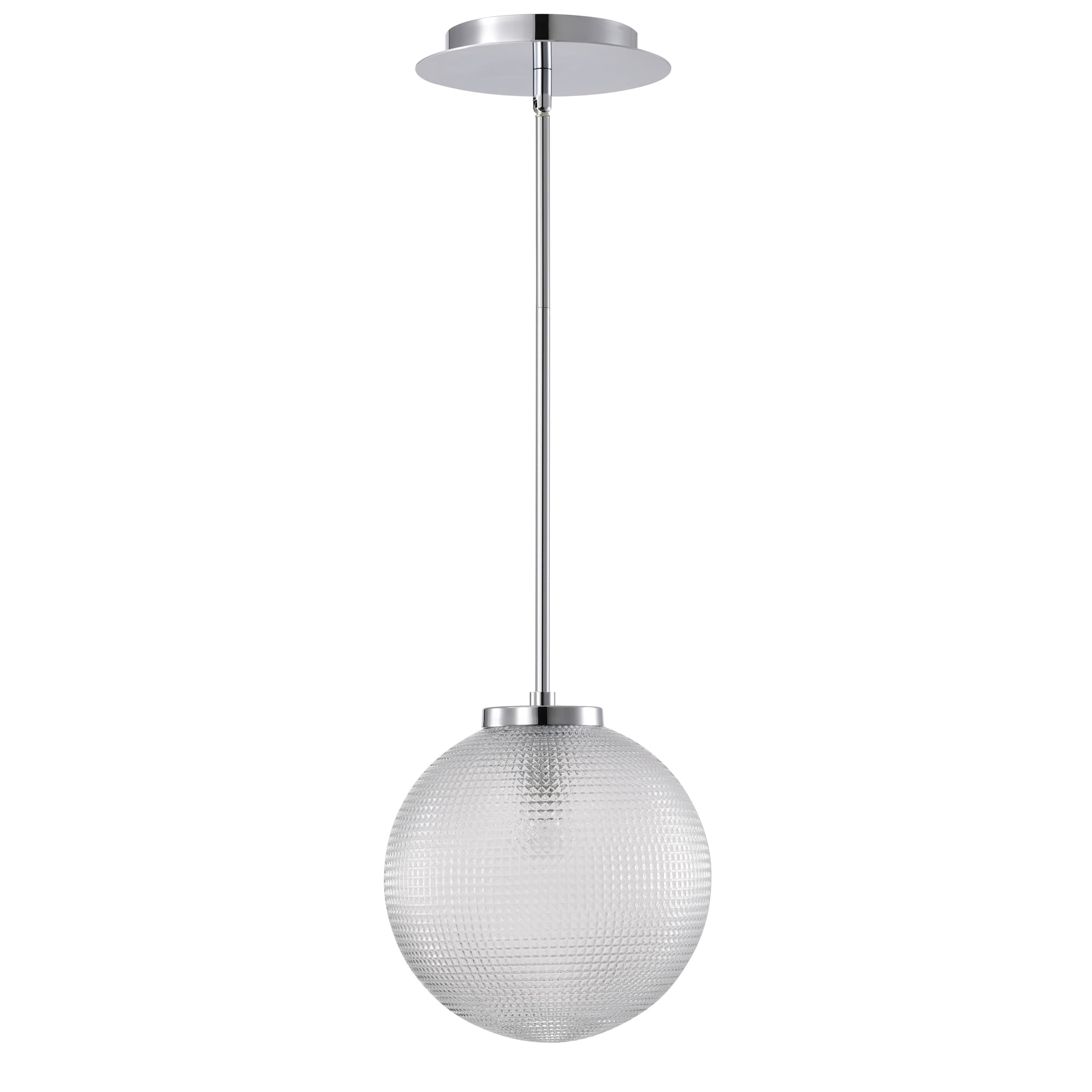 Sokix 9.8 in. 1-Light Indoor Chrome Finish Pendant Light