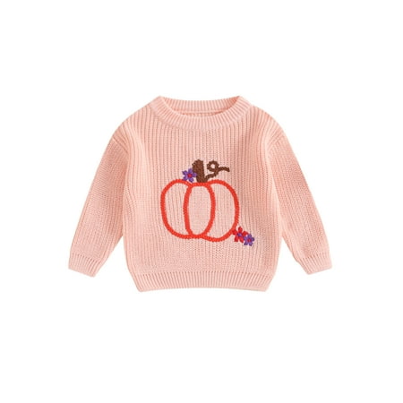 

Tasdouyy Toddler Baby Girl Halloween Sweater Long Sleeve Crew Neck Letters Ghost Winter Warm Knit Pullover Sweater