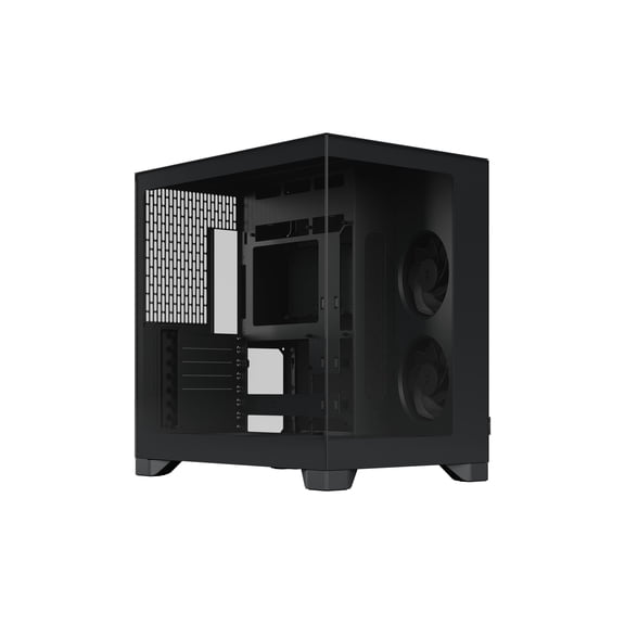 Pop 2 Vision Panoramic Glass Black E-ATX Dual-Chamber PC Gaming Case with Front and Side TG Panels Mid Tower PC Case