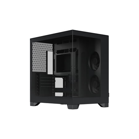 Pop 2 Vision Panoramic Glass Black E-ATX Dual-Chamber PC Gaming Case with Front and Side TG Panels Mid Tower PC Case