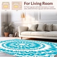 thumbnail image 2 of ODIKA 6'x9' Machine Washable Non-Slip Area Rug, Blossom with Symmetrical Petal Design High Traffic Rug with Pad, Blue, 437688, 2 of 8