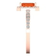 thumbnail image 3 of 1.92 ctw Solitaire with Zirconia Diamond Accents Anniversary Ring for Women | Emerald Cut Simulated Red Diamond | Hyperallergenic Solid 18K Rose Gold, 3 of 5